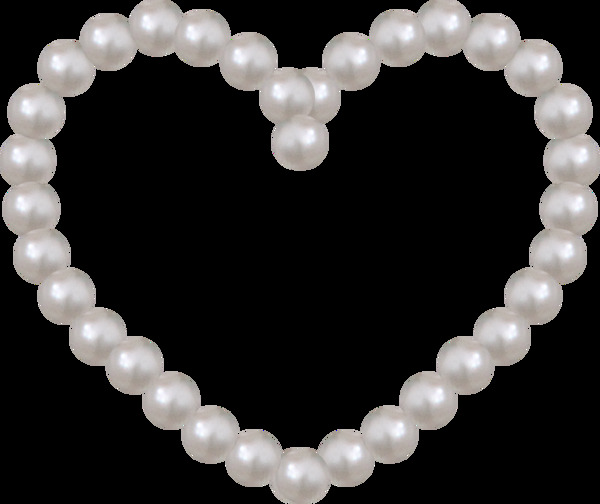心形珍珠项链免抠png透明图层素材