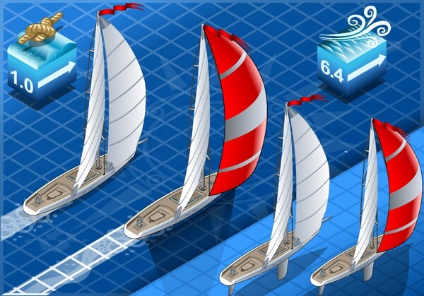 帆船比赛插画