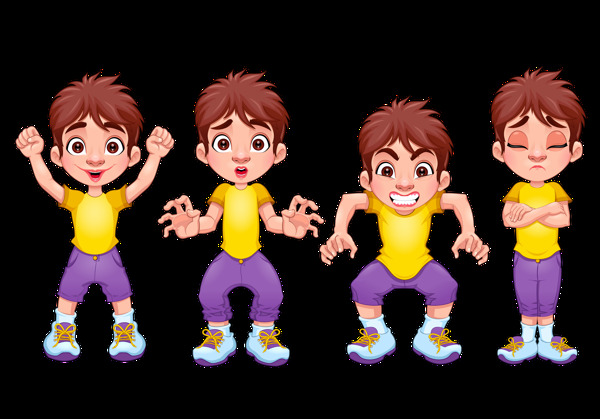 可愛(ài)表情學(xué)生小孩免摳png透明圖層素材