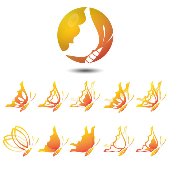 橙色蝴蝶logo设计图片
