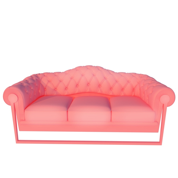 立体粉色沙发