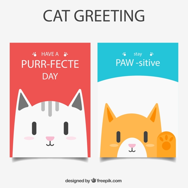猫咪祝福卡片图片