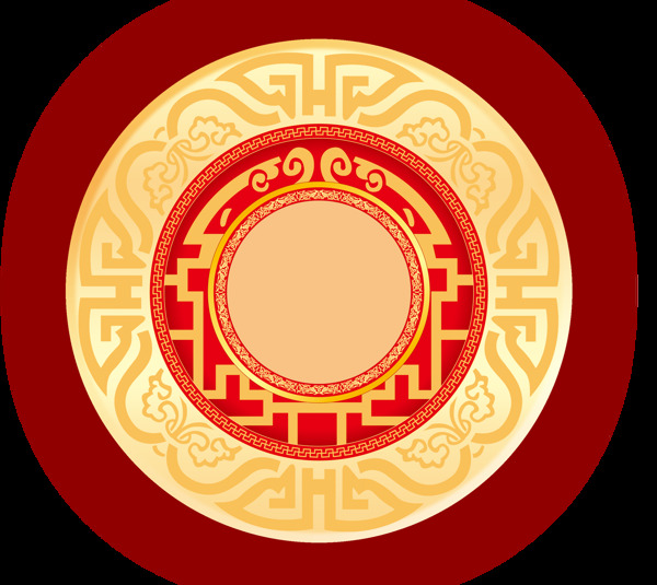 中國(guó)風(fēng)圓形圓環(huán)透明裝飾素材
