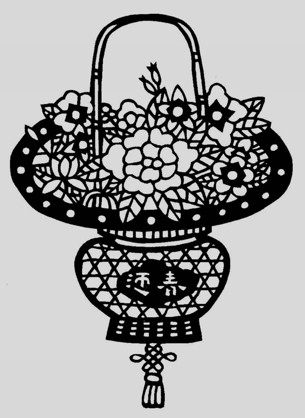 花灯笼剪纸