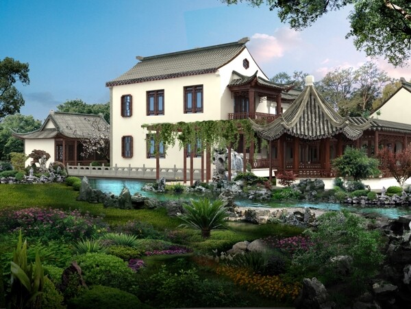 古建景觀效果圖圖片