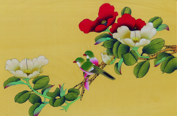 中國(guó)風(fēng)花小鳥喜鵲牡丹桃花芍藥中華藝術(shù)繪畫