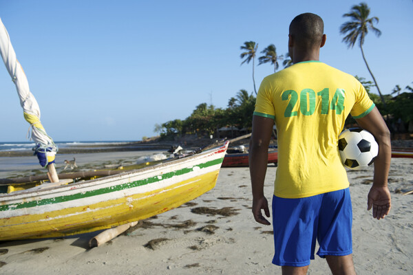巴西沙滩上的运动员图片