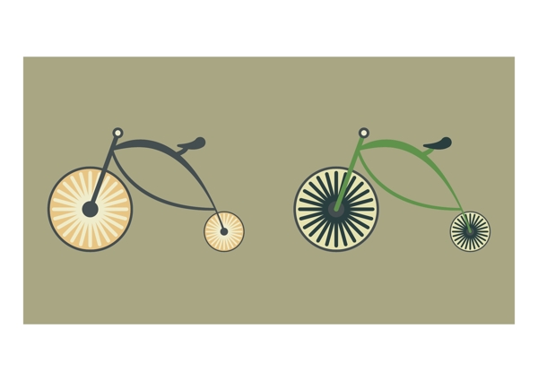 卡通抽象自行车素材设计
