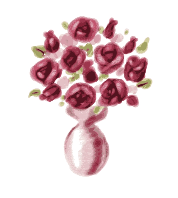 花瓶裡的玫瑰花