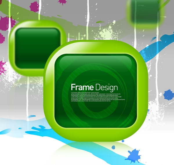 绿色圆角边框创意设计PSD分层素材