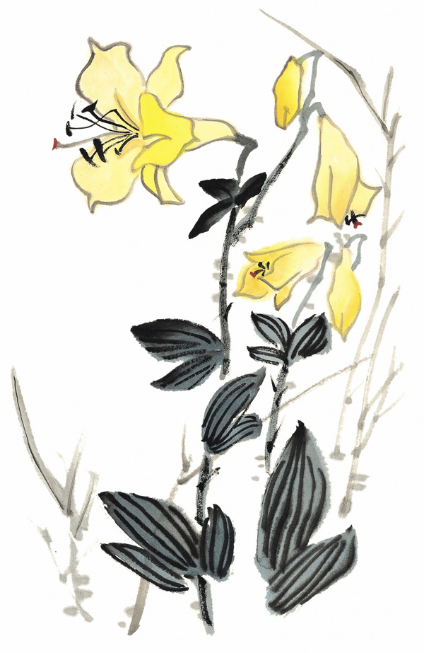 黄颜色中国画