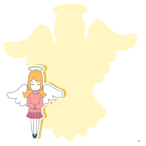 小女孩翅膀边框插画