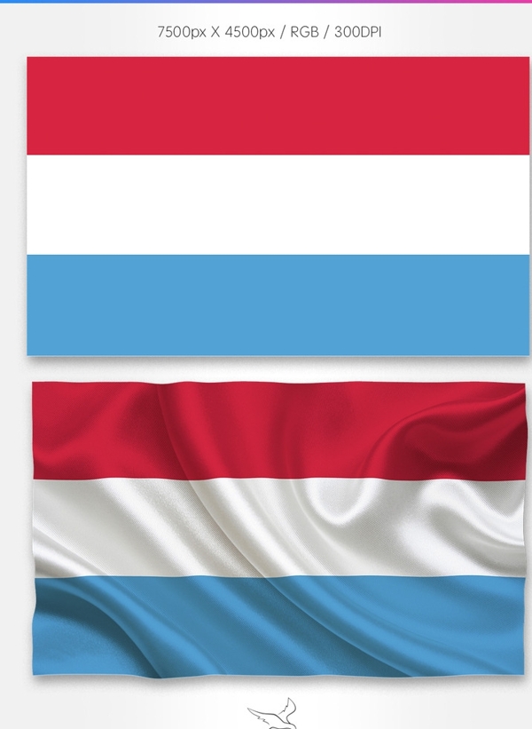 卢森堡国旗分层psd