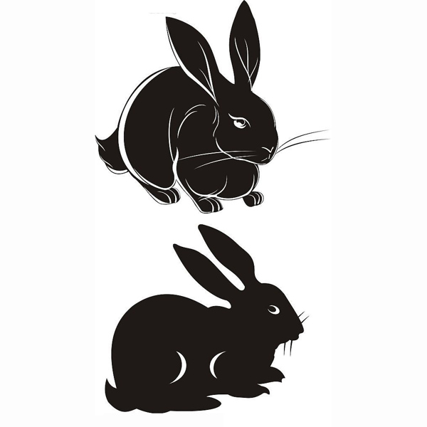 位圖動物兔子色彩黑白色免費素材