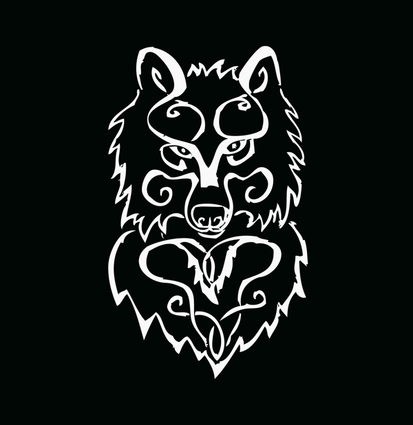 印花矢量圖動物狼男裝免費(fèi)素材