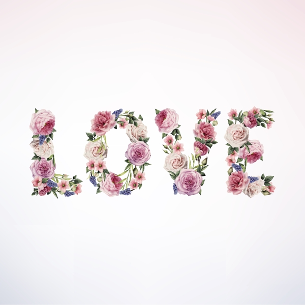 love2玫瑰花矢量背景裝飾免扣設(shè)計(jì)素材