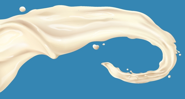 美味奶香味白色动感液态牛奶矢量