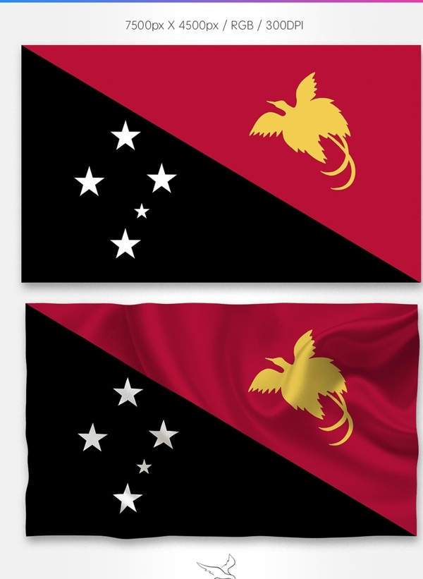 巴布亚新几内亚国旗分层psd