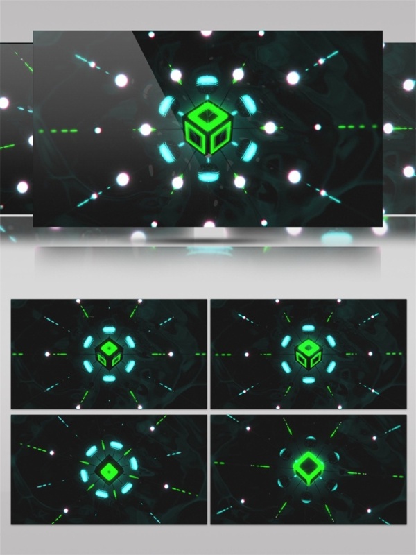 绿色激光魔方动态视频素材