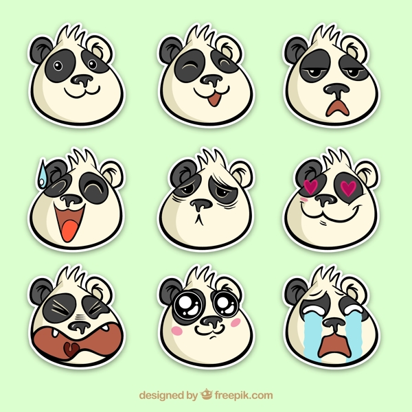 9款创意熊猫表情贴纸