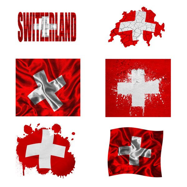 瑞士国旗地图
