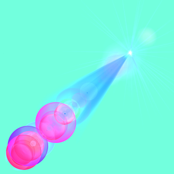 蓝色激光粉色光圈png元素