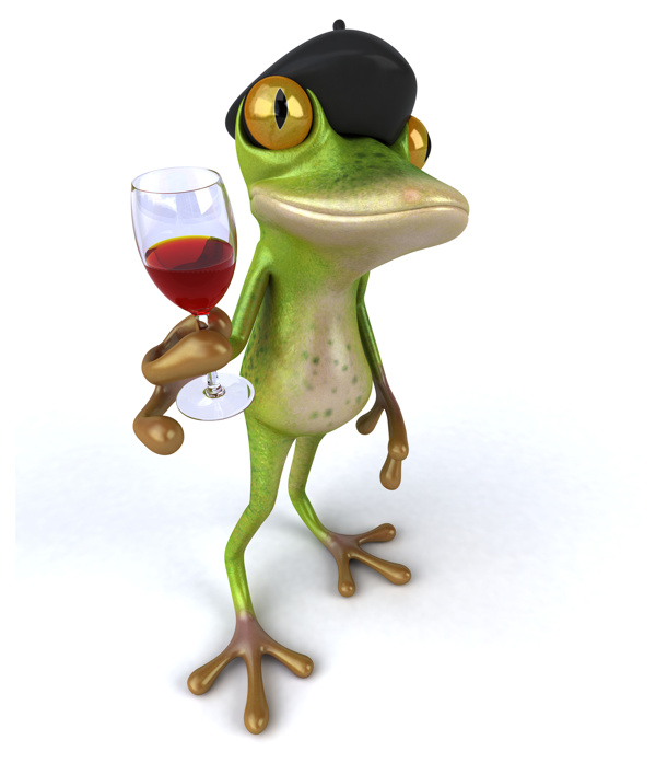 端着酒杯的卡通青蛙图片