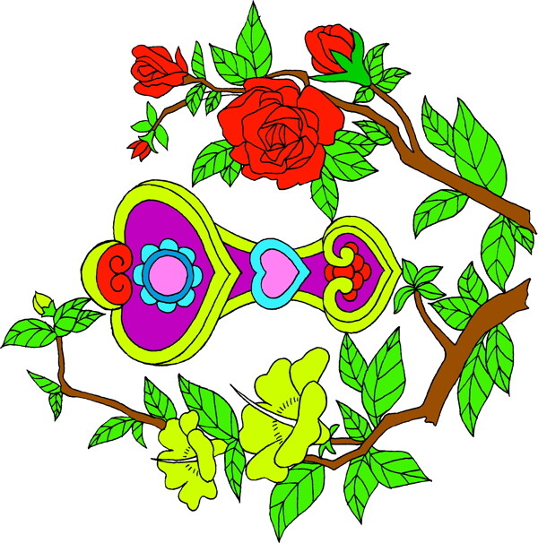花草吉祥插圖裝飾