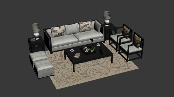 新中式沙发组合图片