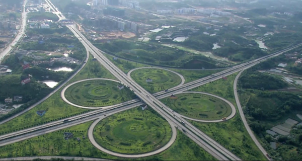 城市交通发展高速公路交通运输镜头高清视