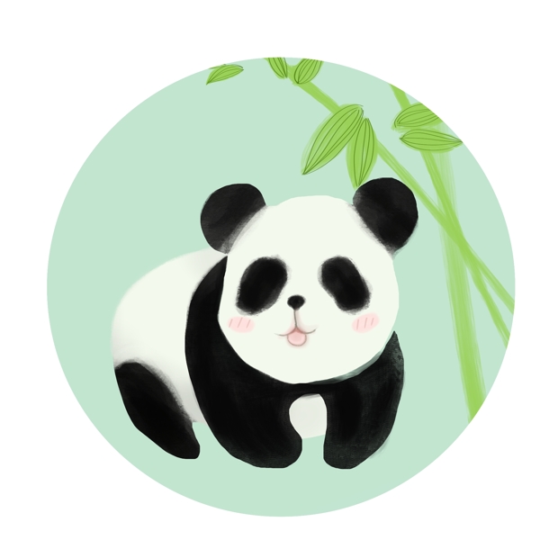 可爱中国风熊猫竹子元素海报设计