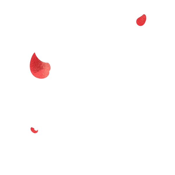 卡通漂浮的红色花瓣