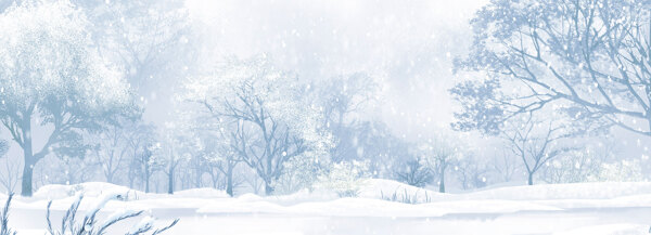樹林唯美雪景背景banner