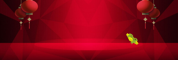 紅色燈籠新春淘寶全屏banner背景