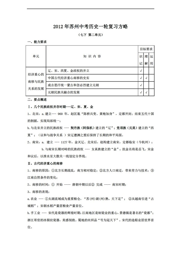 中考專區(qū)歷史中考一輪復(fù)習(xí)方略七下第二單元一輪復(fù)習(xí)