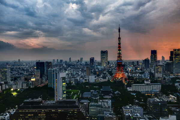 发光东京铁塔高清摄影图片