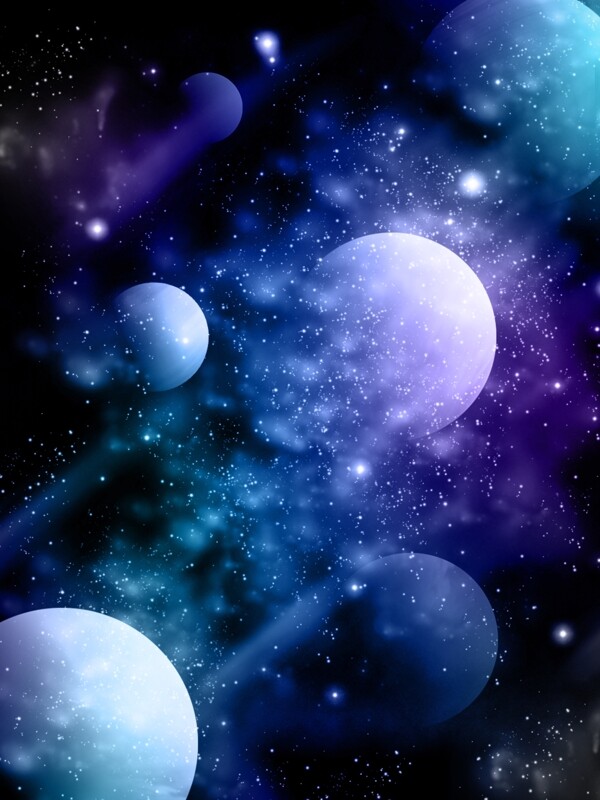 纯原创梦幻宇宙星球星空紫色渐变背景