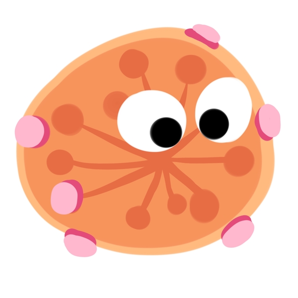创意橙色细菌插画
