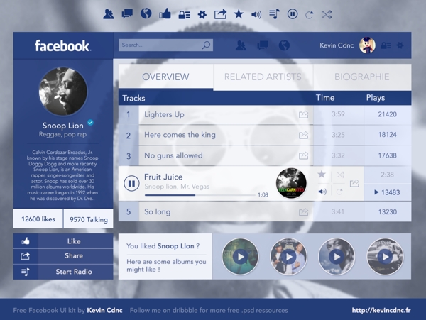 facebook音樂播放器
