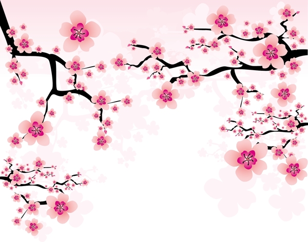 精美桃花花瓣矢量素材