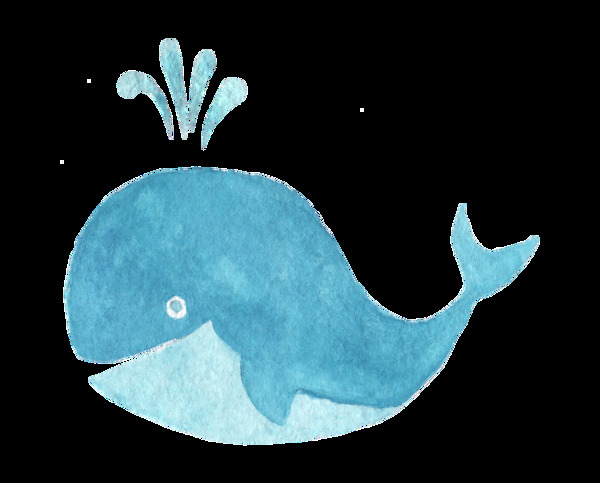 喷水蓝鲸透明装饰素材