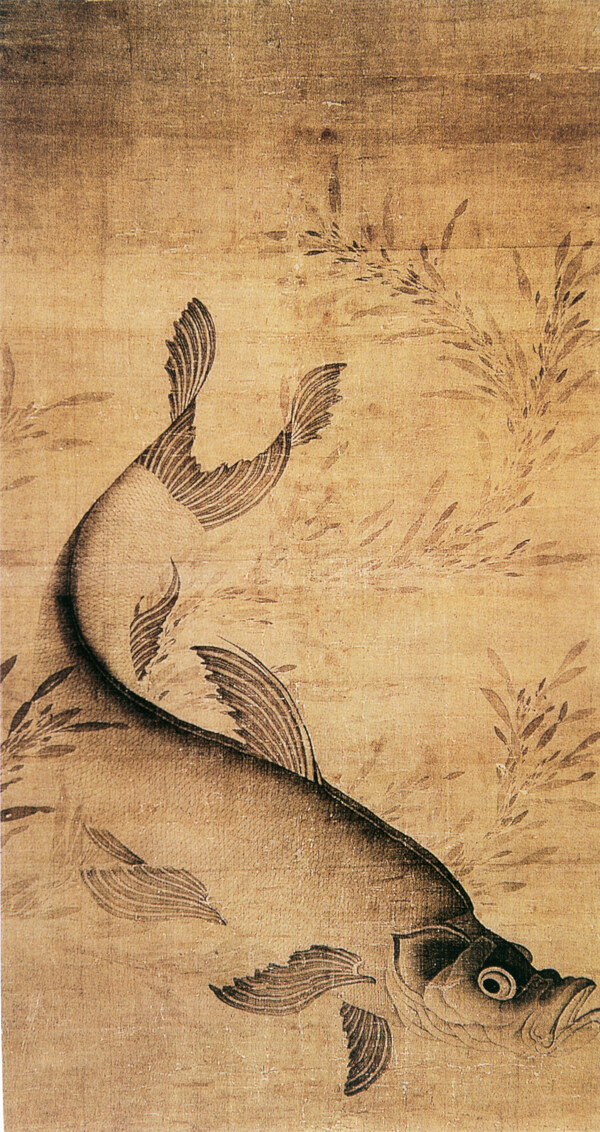 藻鱼图花鸟画中国古画0157