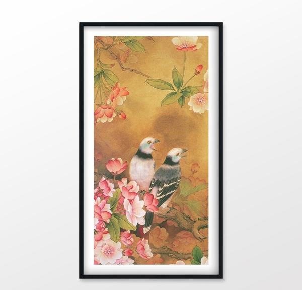 工筆花鳥玄關(guān)裝飾畫