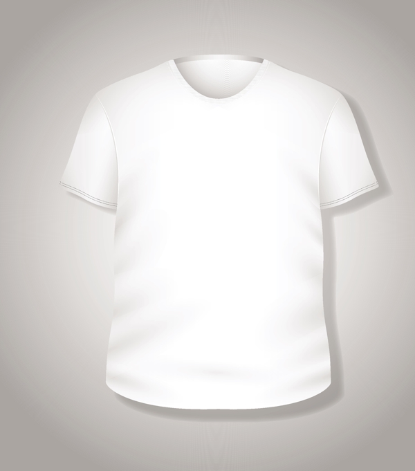 简单的白色T恤设计矢量插画模板