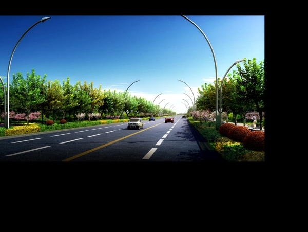 公路道路绿化设计图片