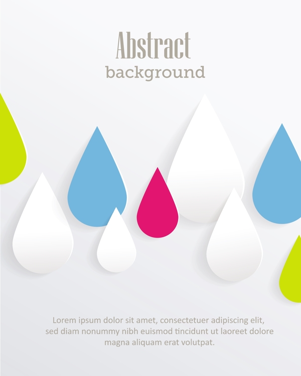 抽象水滴简约3d标志海报设计矢量素材