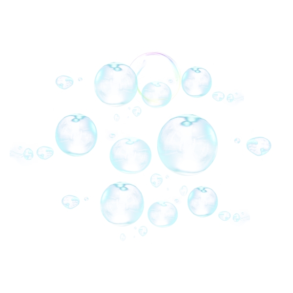 泡泡白色水泡泡沫飞舞透明蓝色泡泡闪光