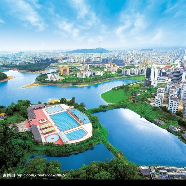 阳江城市风光鸟瞰图片