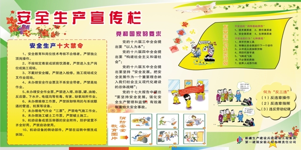 安全生產(chǎn)欄展板圖片