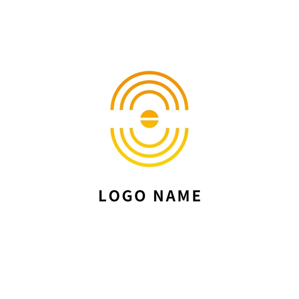 黄色创意几何线条企业商务logo